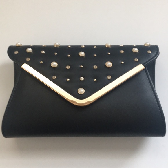bp Handbags - Studded Faux Leather Clutch